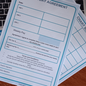 Payday Agreement & Chore Chart Scoreboard Bundle: Kids Allowance System for Financial Literacy & Chore Accountability